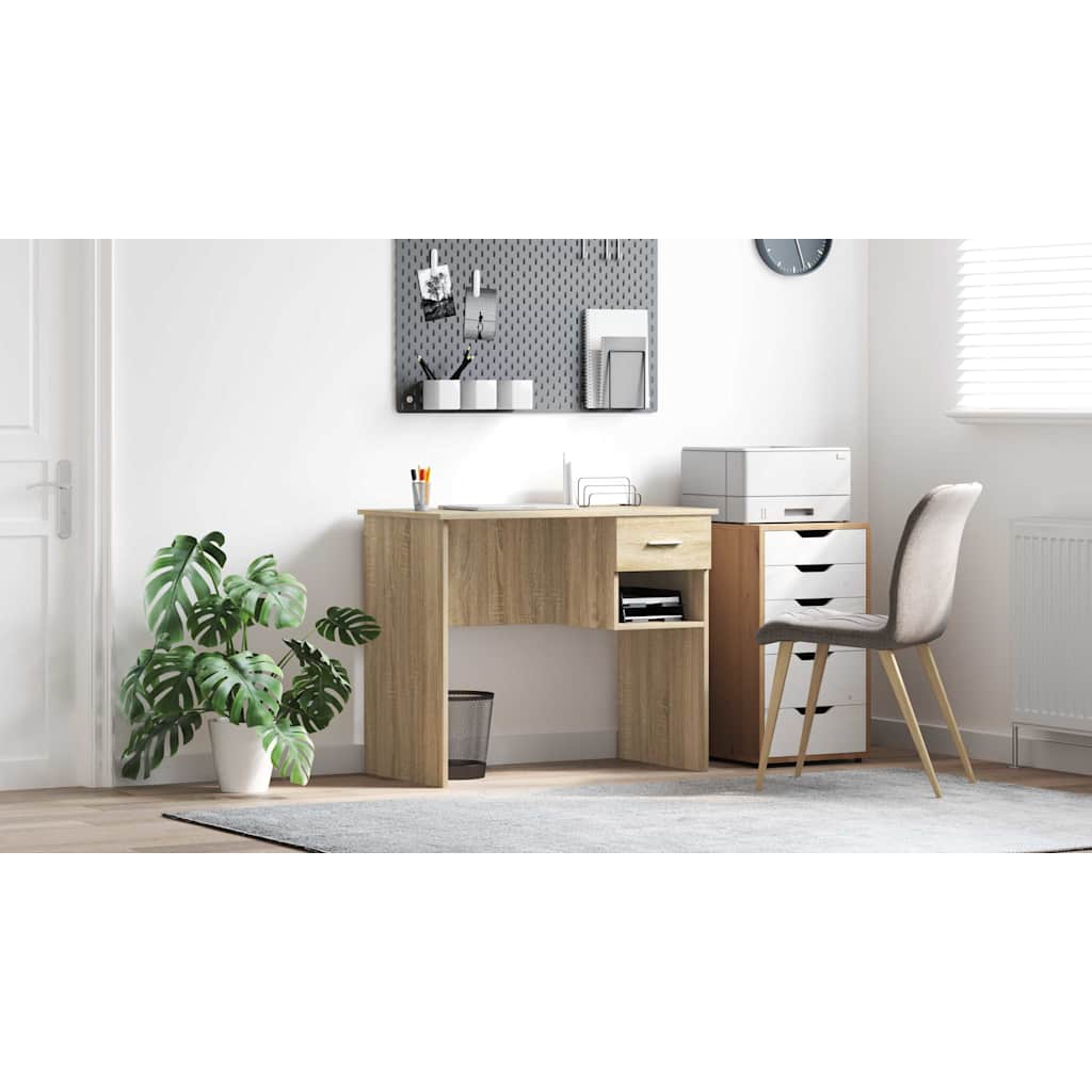 Bord med skuffe Sonoma eg 90 x 49 x 75 cm Konstrueret træ