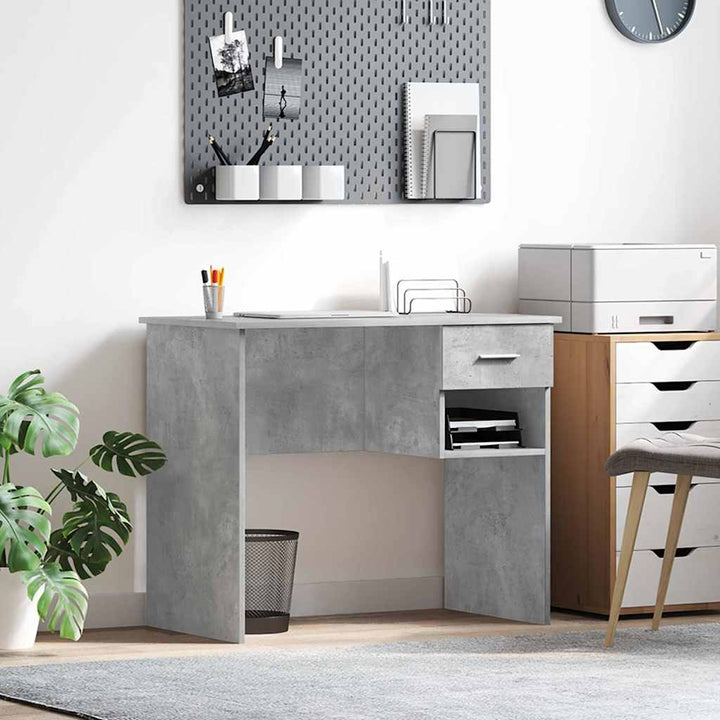 Bord Beton Grå 90 x 49 x 75 cm Konstrueret træ