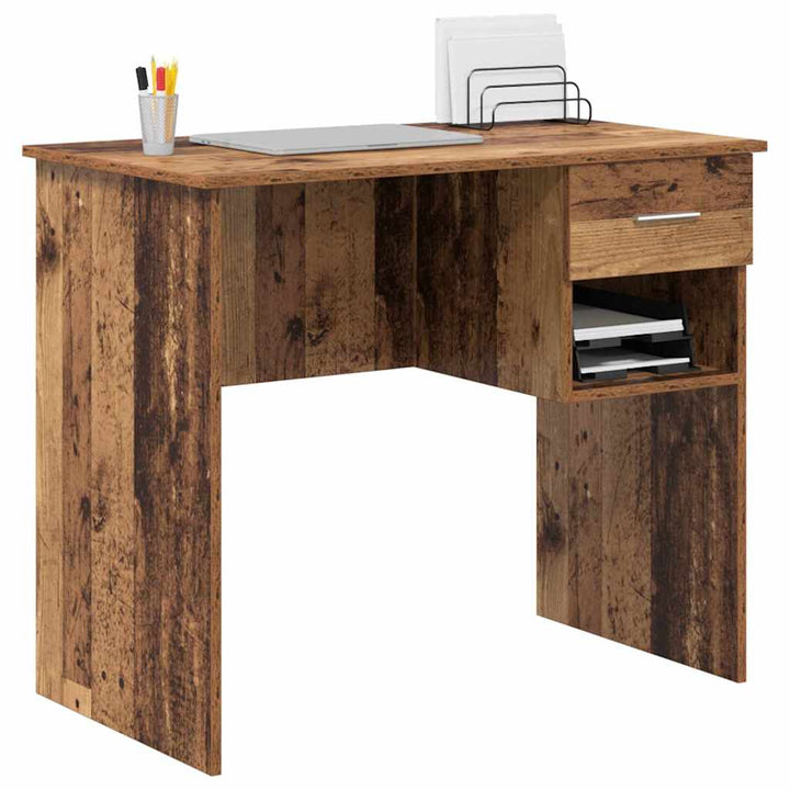 Bord med skuffe Gammelt træ 90 x 49 x 75 cm Konstrueret træ