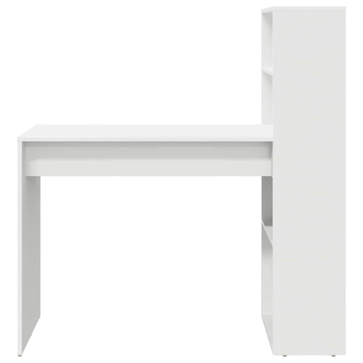 Bord med hylde Hvid 113 x 54 x 120 cm Konstrueret træ