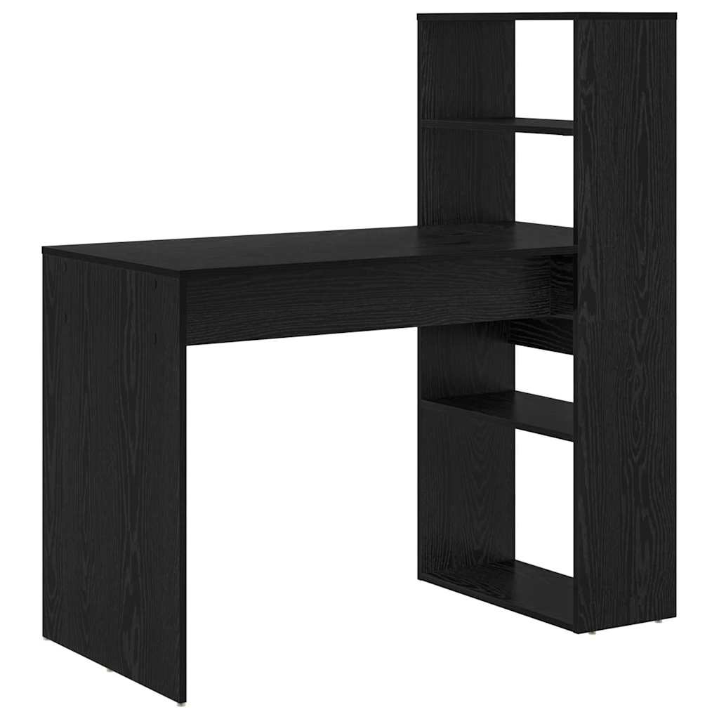 Bord med hylde Sort eg 113 x 54 x 120 cm Konstrueret træ