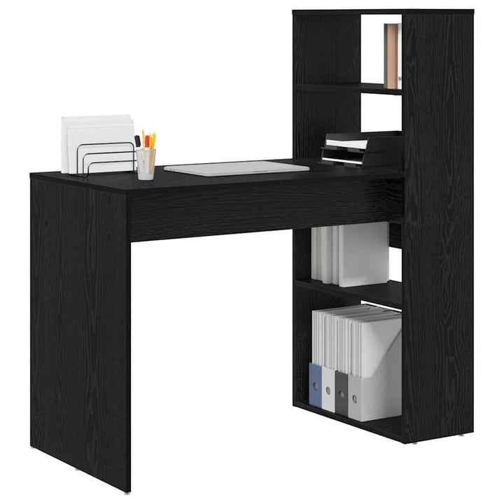 Bord med hylde Sort eg 113 x 54 x 120 cm Konstrueret træ