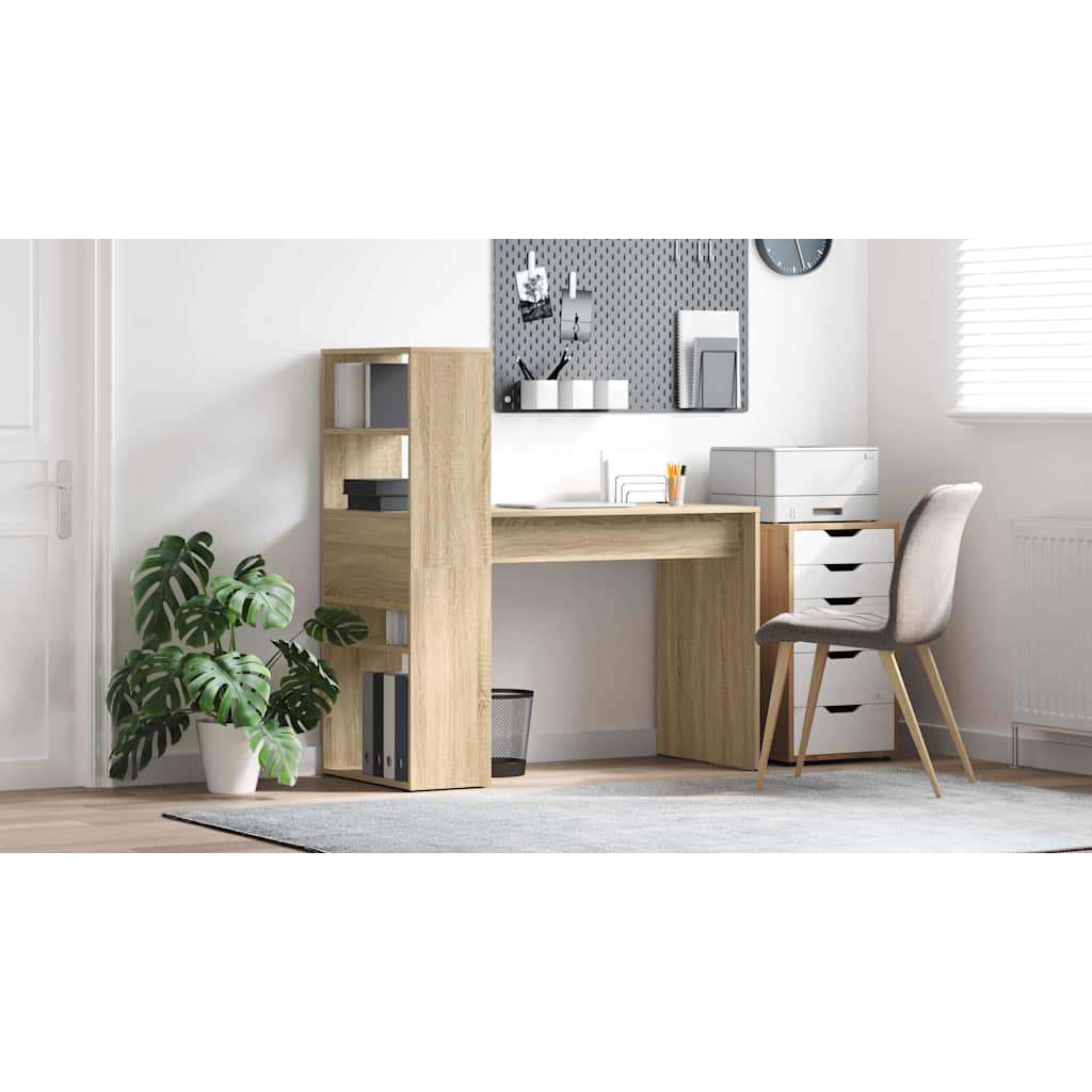 Bord med hylde Sonoma eg 113 x 54 x 120 cm Konstrueret træ