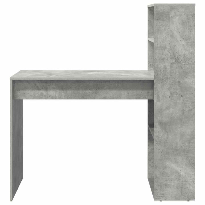 Bord med hylde Beton Grå 113 x 54 x 120 cm Konstrueret træ