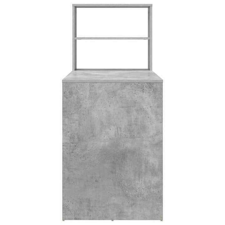 Bord med hylde Beton Grå 113 x 54 x 120 cm Konstrueret træ