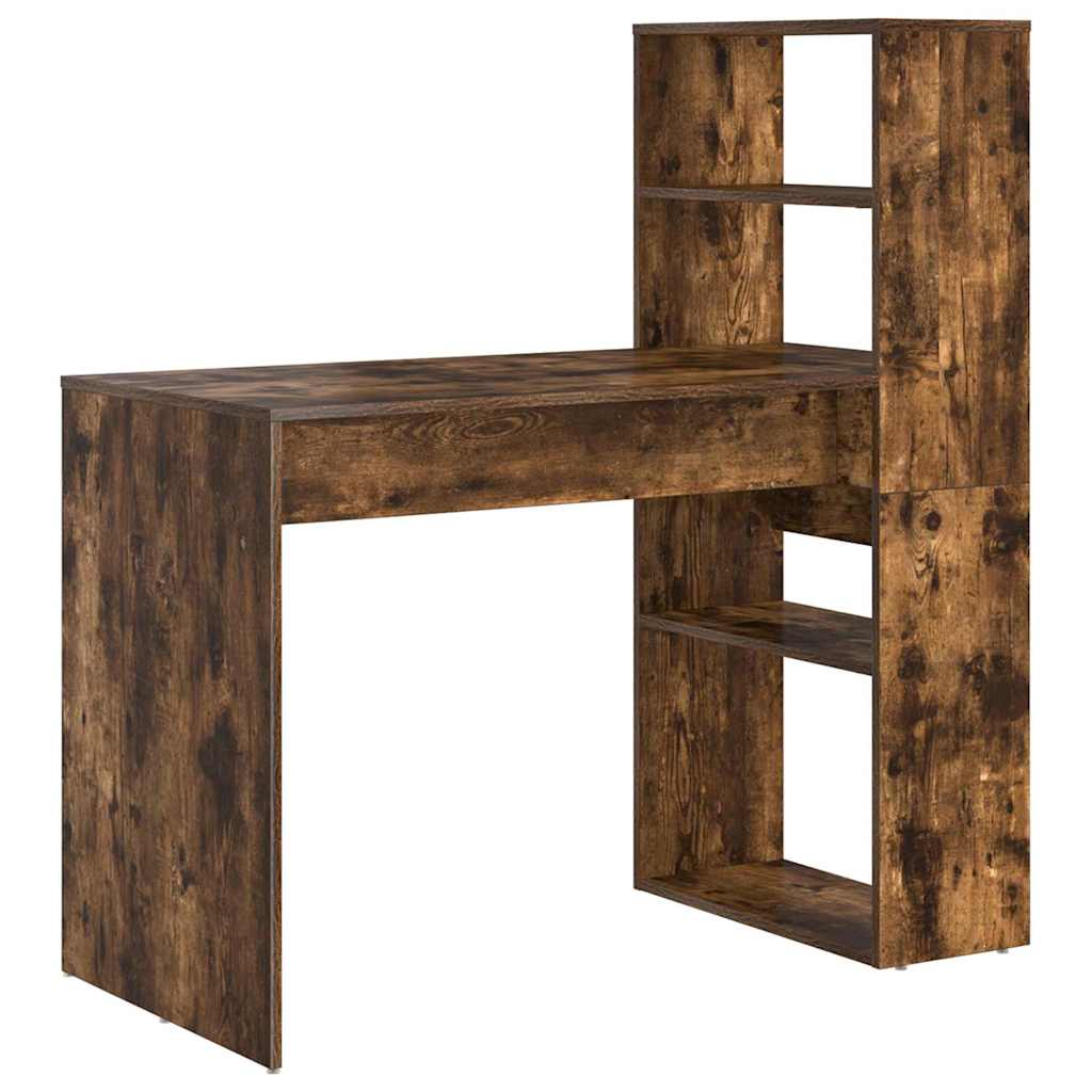 Bord med hylde Røget eg 113 x 54 x 120 cm Konstrueret træ