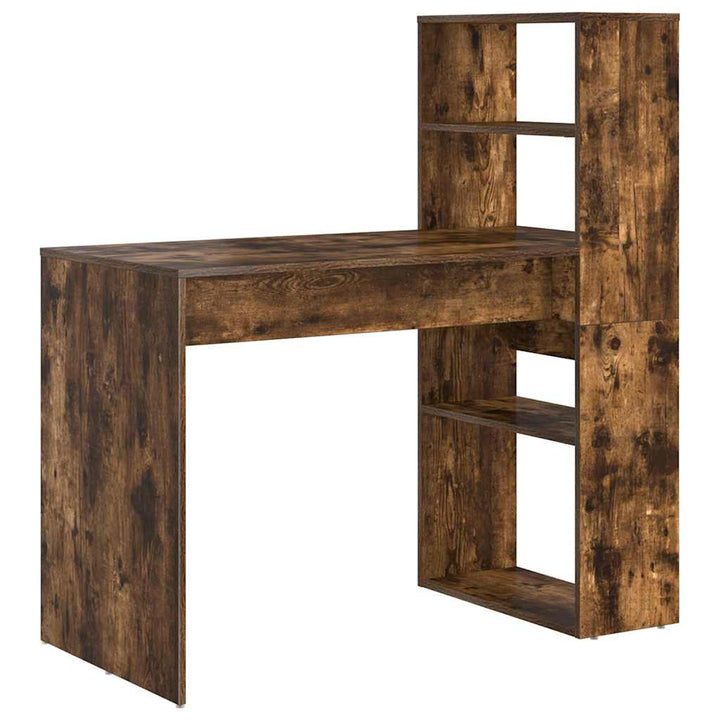 Bord med hylde Røget eg 113 x 54 x 120 cm Konstrueret træ