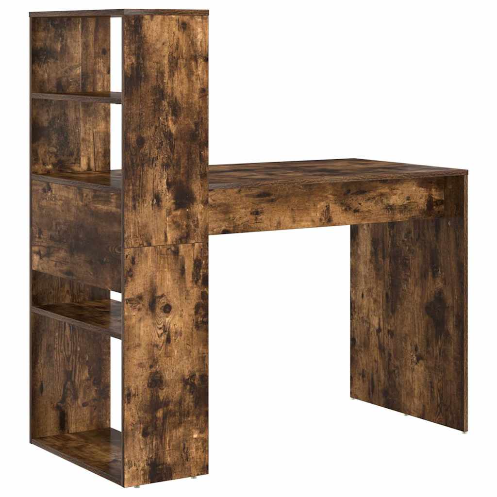 Bord med hylde Røget eg 113 x 54 x 120 cm Konstrueret træ