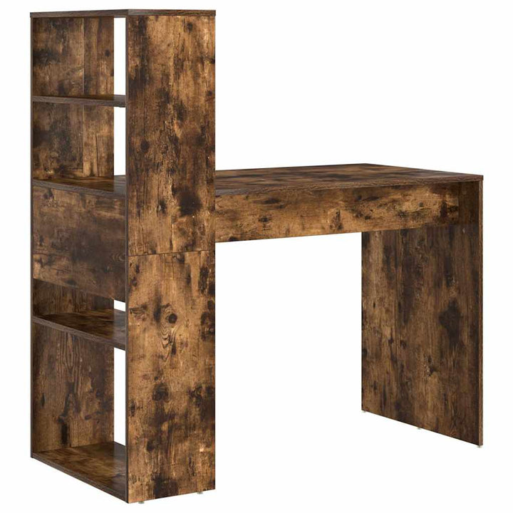 Bord med hylde Røget eg 113 x 54 x 120 cm Konstrueret træ