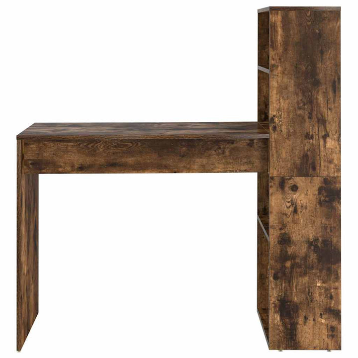 Bord med hylde Røget eg 113 x 54 x 120 cm Konstrueret træ