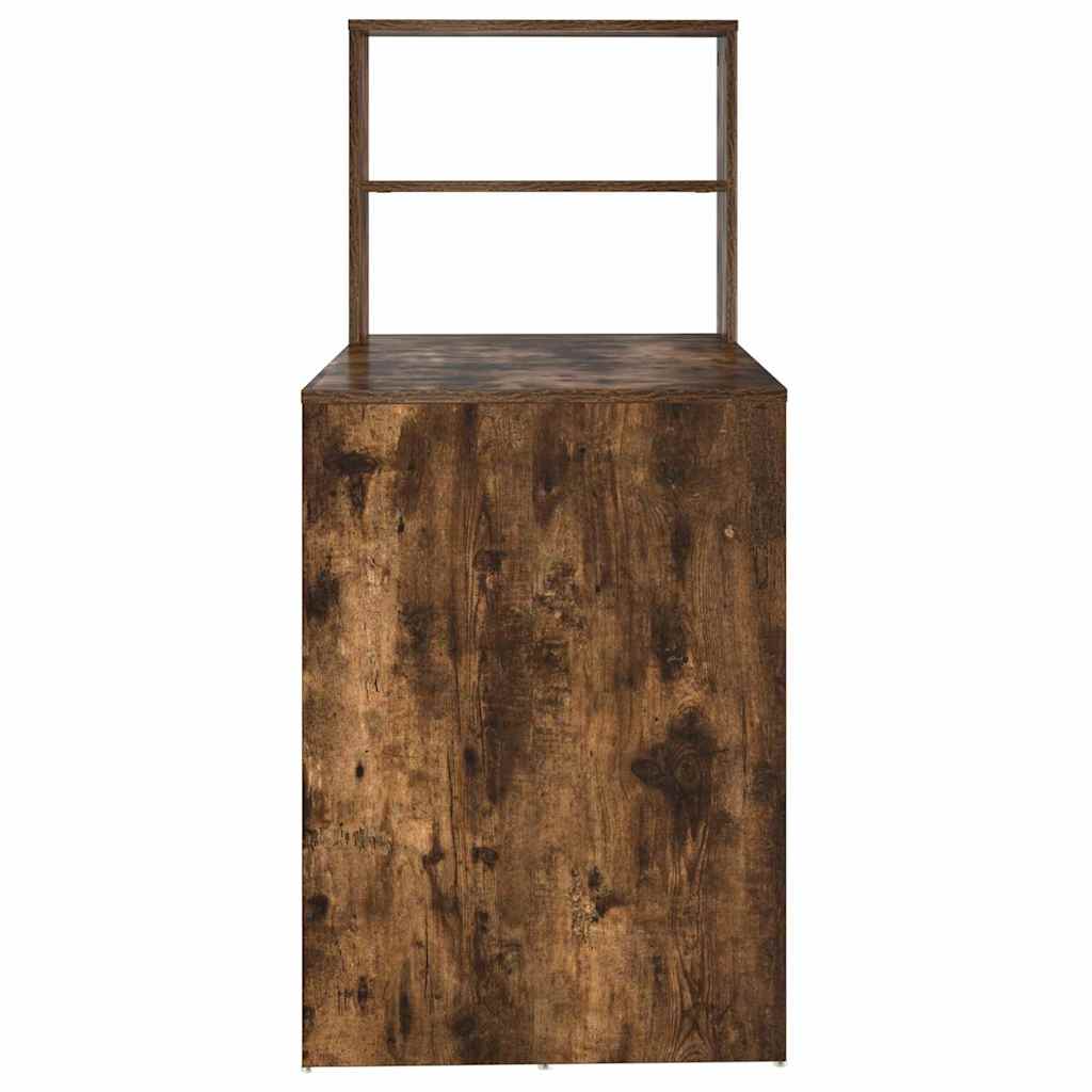 Bord med hylde Røget eg 113 x 54 x 120 cm Konstrueret træ