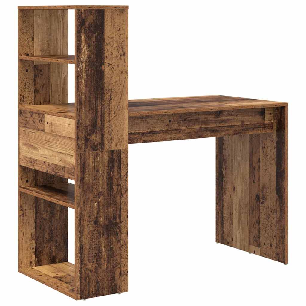 Bord med hylde Gammelt træ 113 x 54 x 120 cm Konstrueret træ