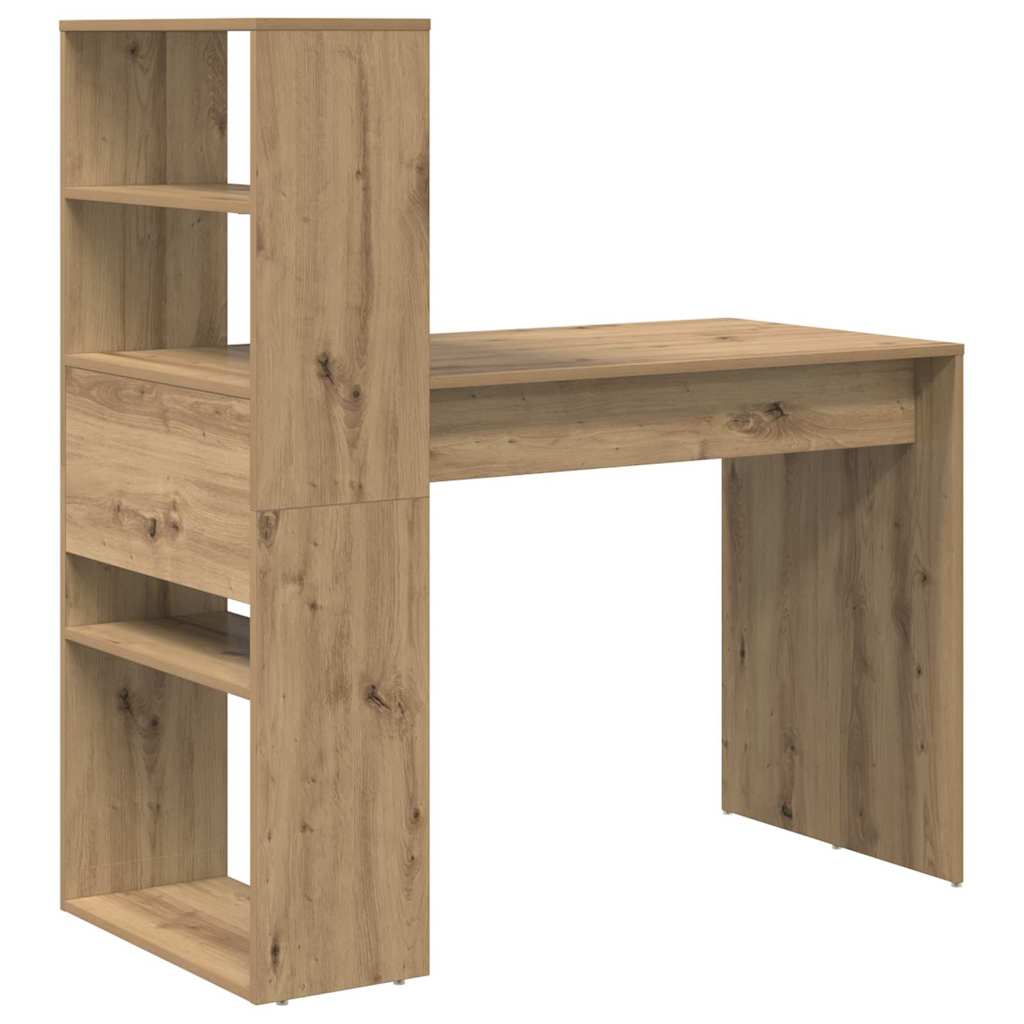 Bord med hylde Artisan Egetræ 113 x 54 x 120 cm Konstrueret træ
