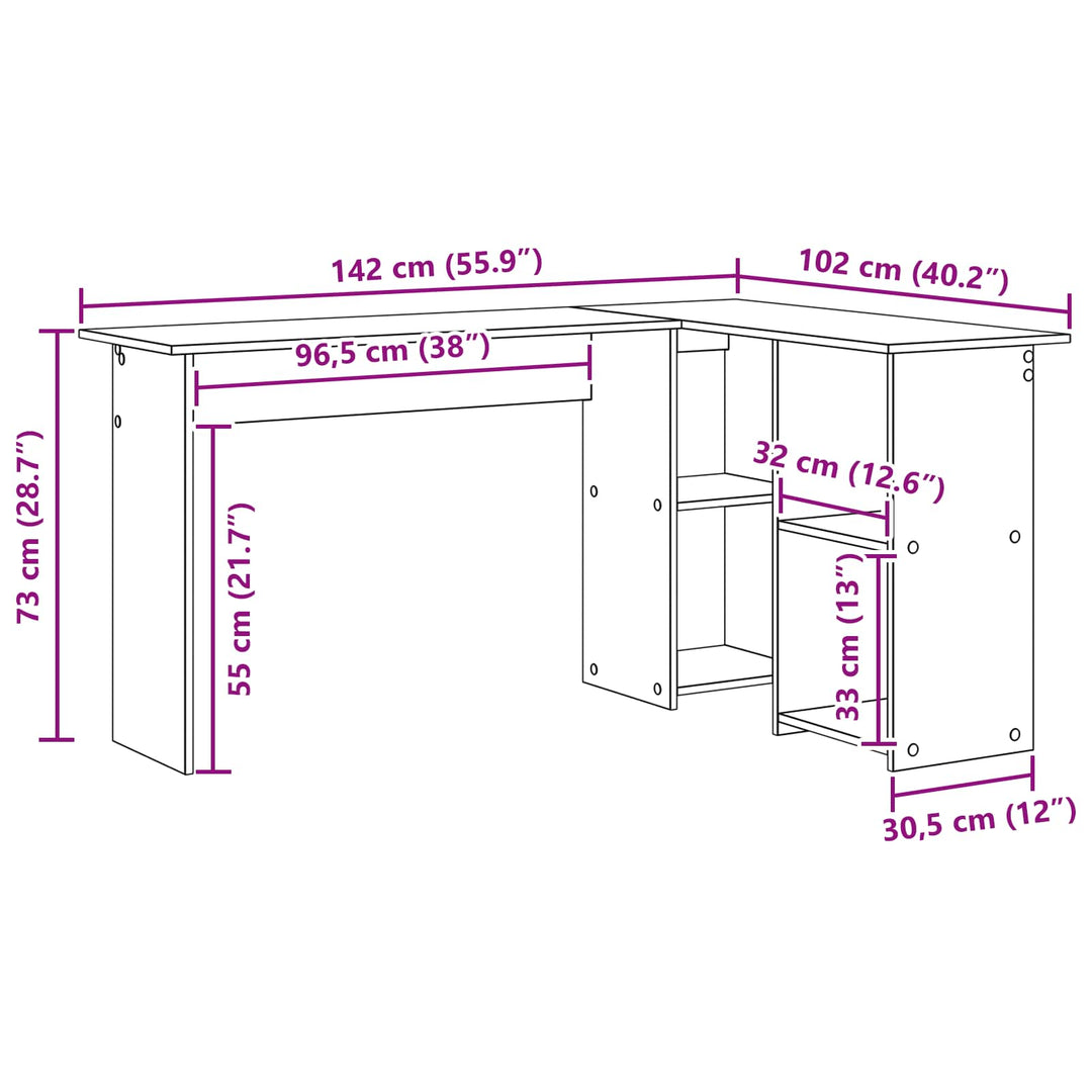 Bord Hvid 142 x 102 x 73 cm Konstrueret træ