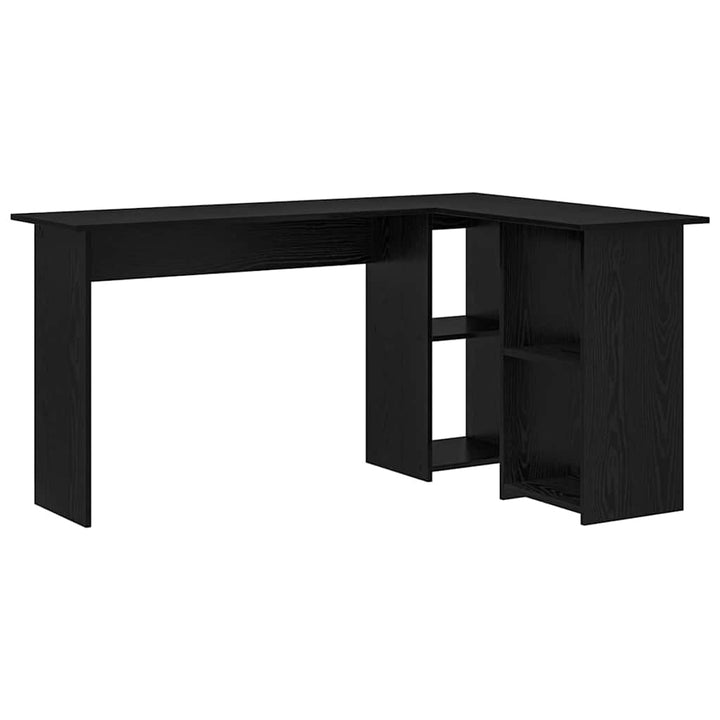 Bord med hylde Sort eg 142 x 102 x 73 cm Konstrueret træ