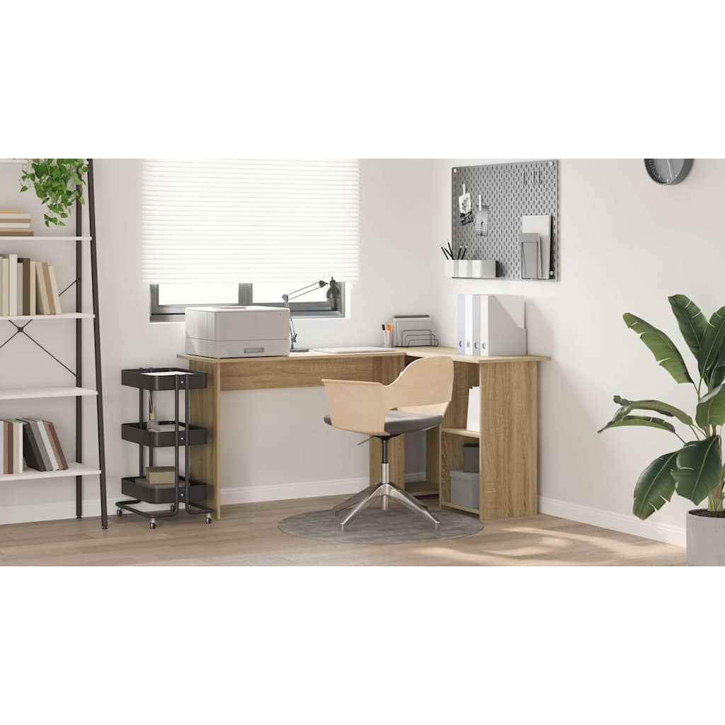 Bord med hylde Sonoma eg 142 x 102 x 73 cm Konstrueret træ