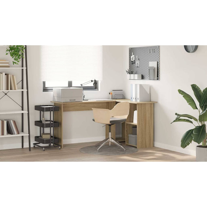 Bord med hylde Sonoma eg 142 x 102 x 73 cm Konstrueret træ