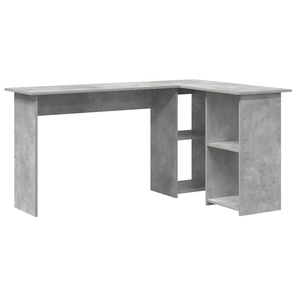Bord med hylde Beton Grå 142 x 102 x 73 cm Konstrueret træ