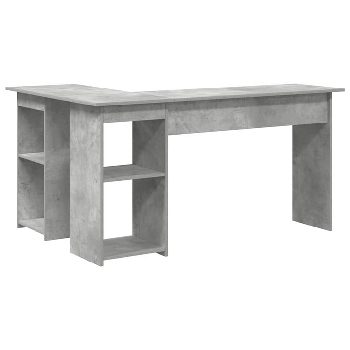Bord med hylde Beton Grå 142 x 102 x 73 cm Konstrueret træ