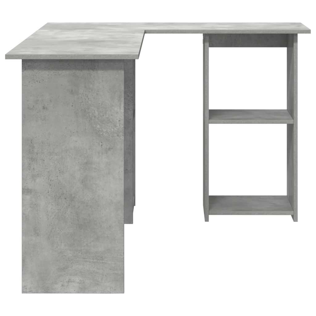 Bord med hylde Beton Grå 142 x 102 x 73 cm Konstrueret træ