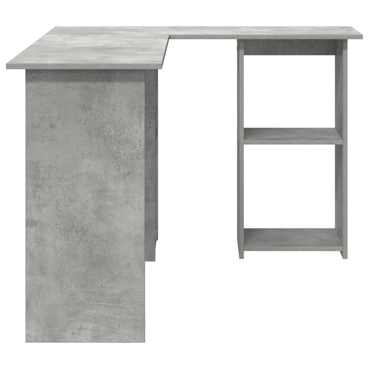 Bord med hylde Beton Grå 142 x 102 x 73 cm Konstrueret træ