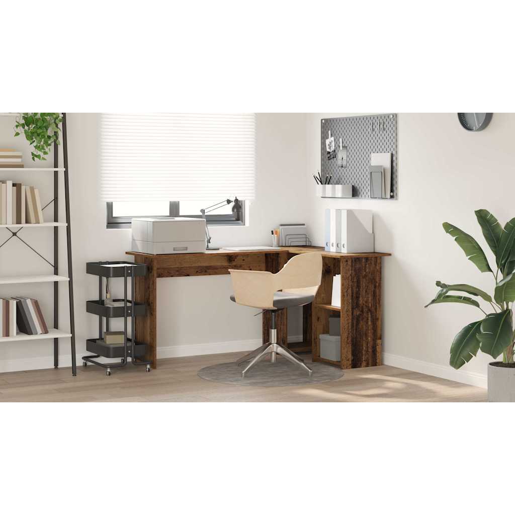 Bord med hylde Gammelt træ 142 x 102 x 73 cm Konstrueret træ