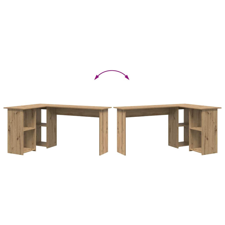 Bord med hylde Artisan Egetræ 142 x 102 x 73 cm Konstrueret træ