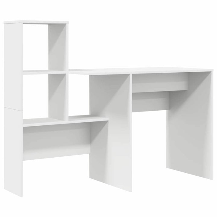 Bord med hylde Hvid 131,5 x 50 x 106,5 cm Konstrueret træ