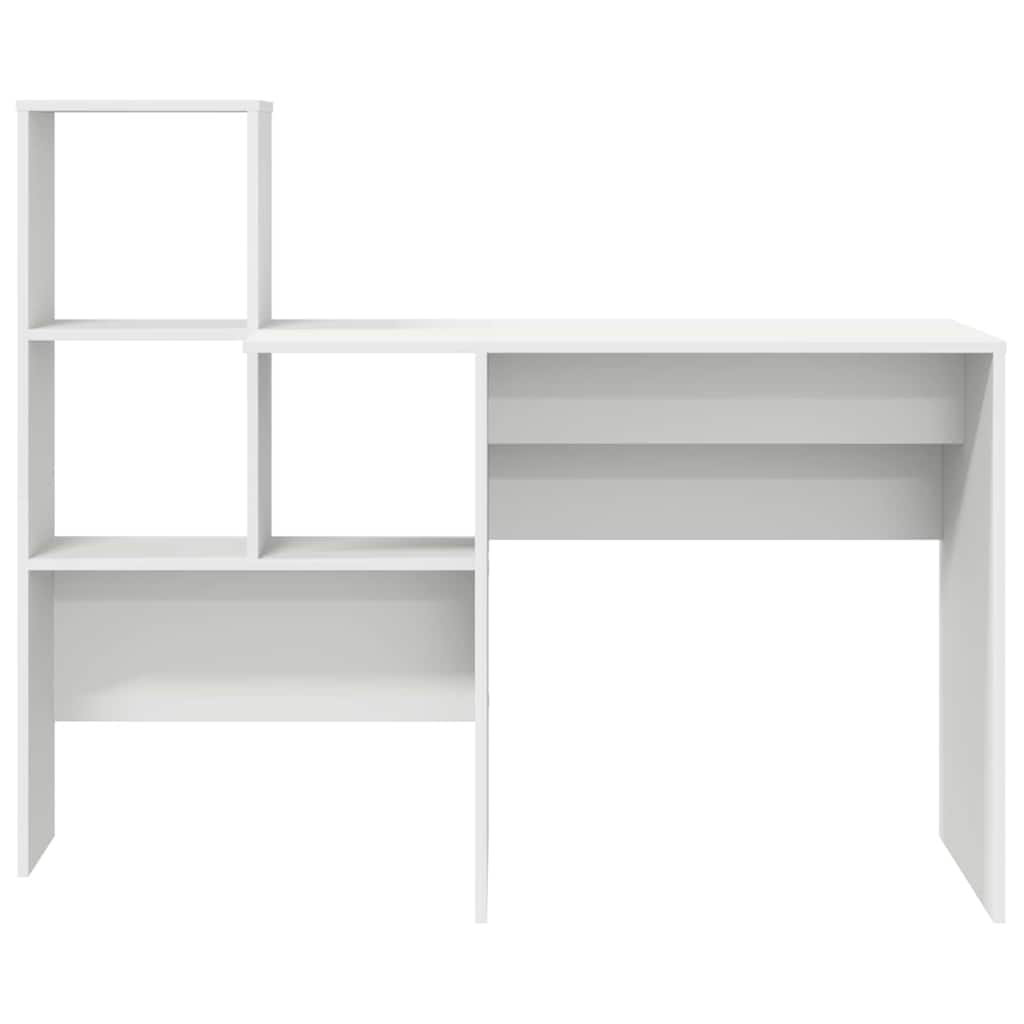 Bord med hylde Hvid 131,5 x 50 x 106,5 cm Konstrueret træ