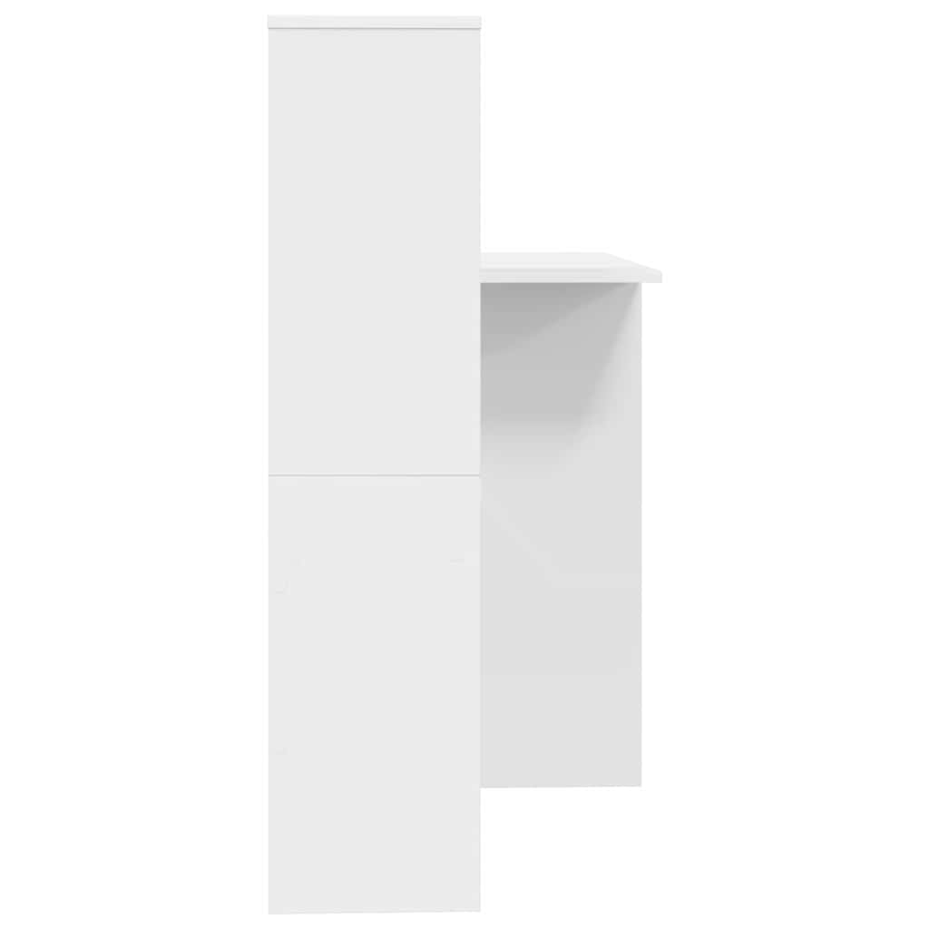 Bord med hylde Hvid 131,5 x 50 x 106,5 cm Konstrueret træ