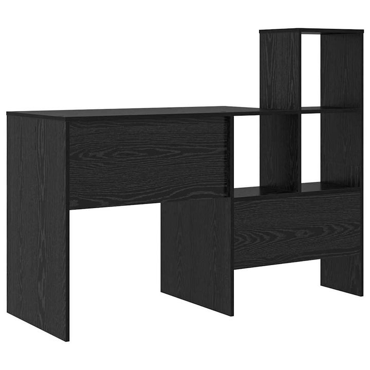 Bord med hylde Sort eg 131,5 x 50 x 106,5 cm Konstrueret træ
