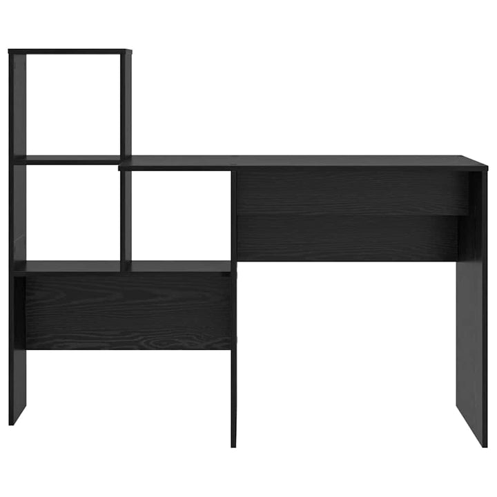 Bord med hylde Sort eg 131,5 x 50 x 106,5 cm Konstrueret træ