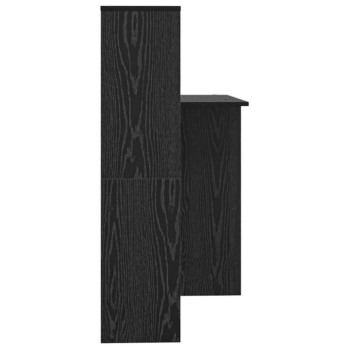 Bord med hylde Sort eg 131,5 x 50 x 106,5 cm Konstrueret træ
