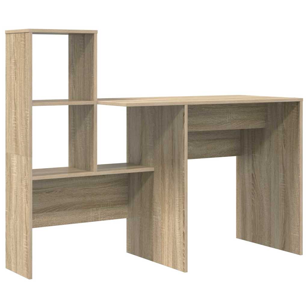 Bord med hylde Sonoma eg 131,5 x 50 x 106,5 cm Konstrueret træ