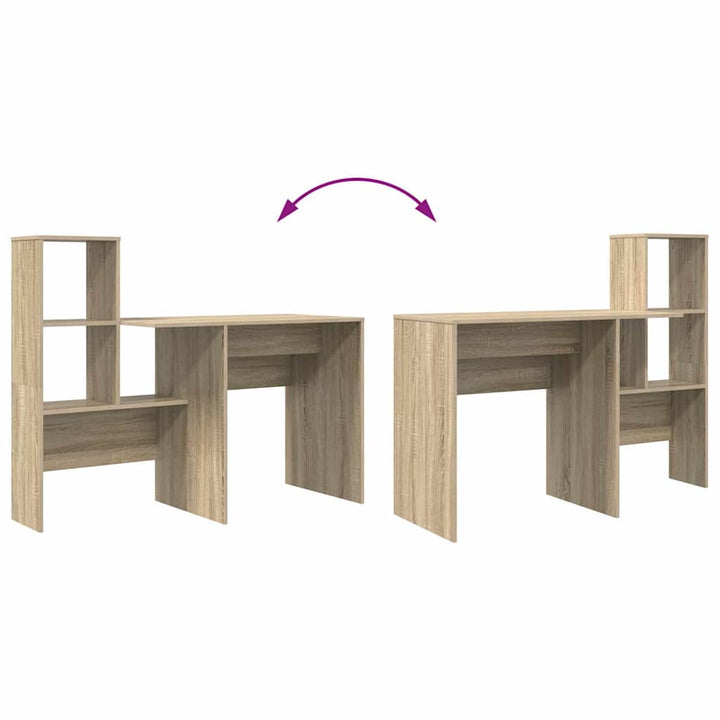 Bord med hylde Sonoma eg 131,5 x 50 x 106,5 cm Konstrueret træ
