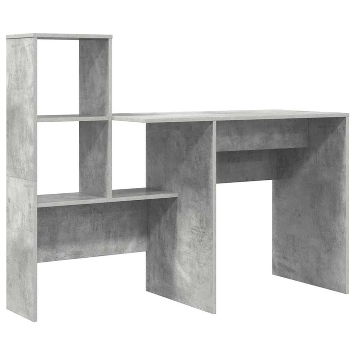 Bord med hylde Beton Grå 131,5 x 50 x 106,5 cm Konstrueret træ