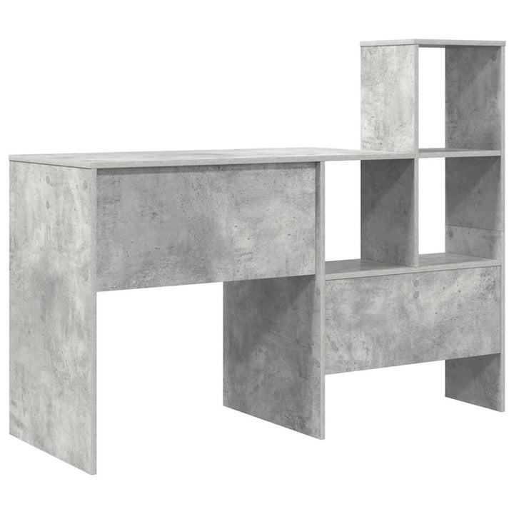 Bord med hylde Beton Grå 131,5 x 50 x 106,5 cm Konstrueret træ