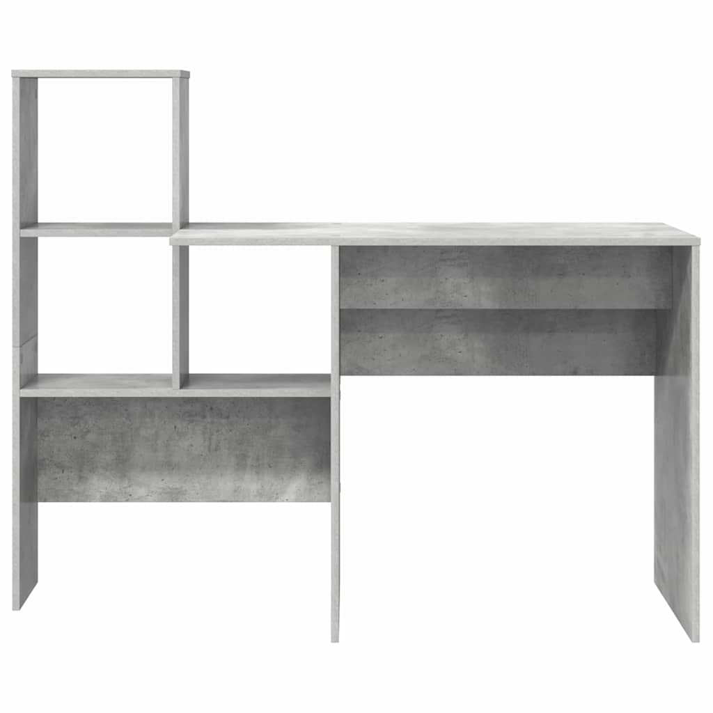 Bord med hylde Beton Grå 131,5 x 50 x 106,5 cm Konstrueret træ