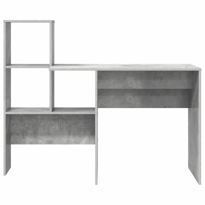 Bord med hylde Beton Grå 131,5 x 50 x 106,5 cm Konstrueret træ