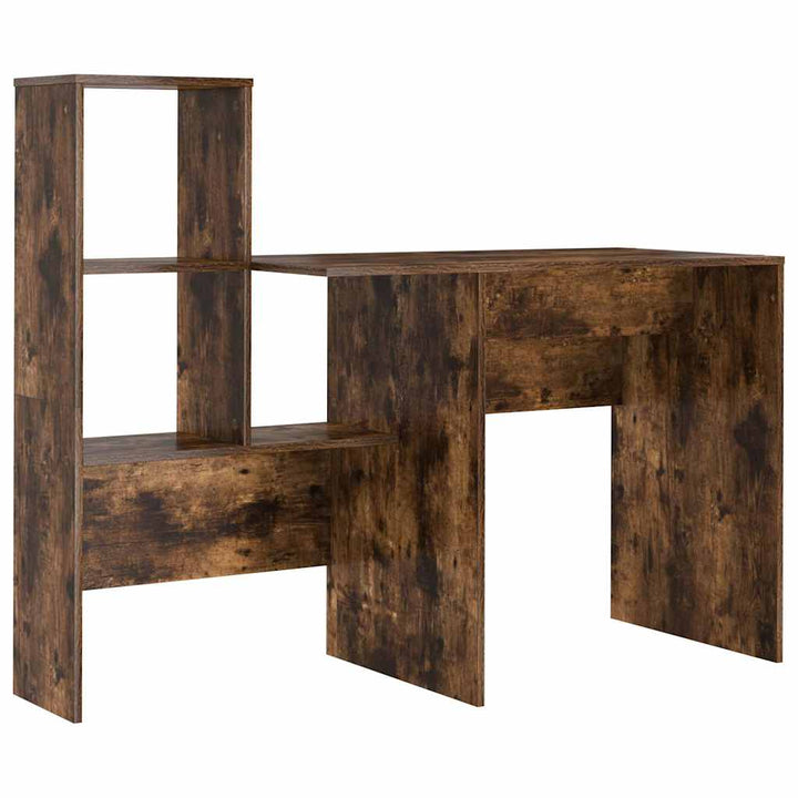 Bord med hylde Røget eg 131,5 x 50 x 106,5 cm Konstrueret træ