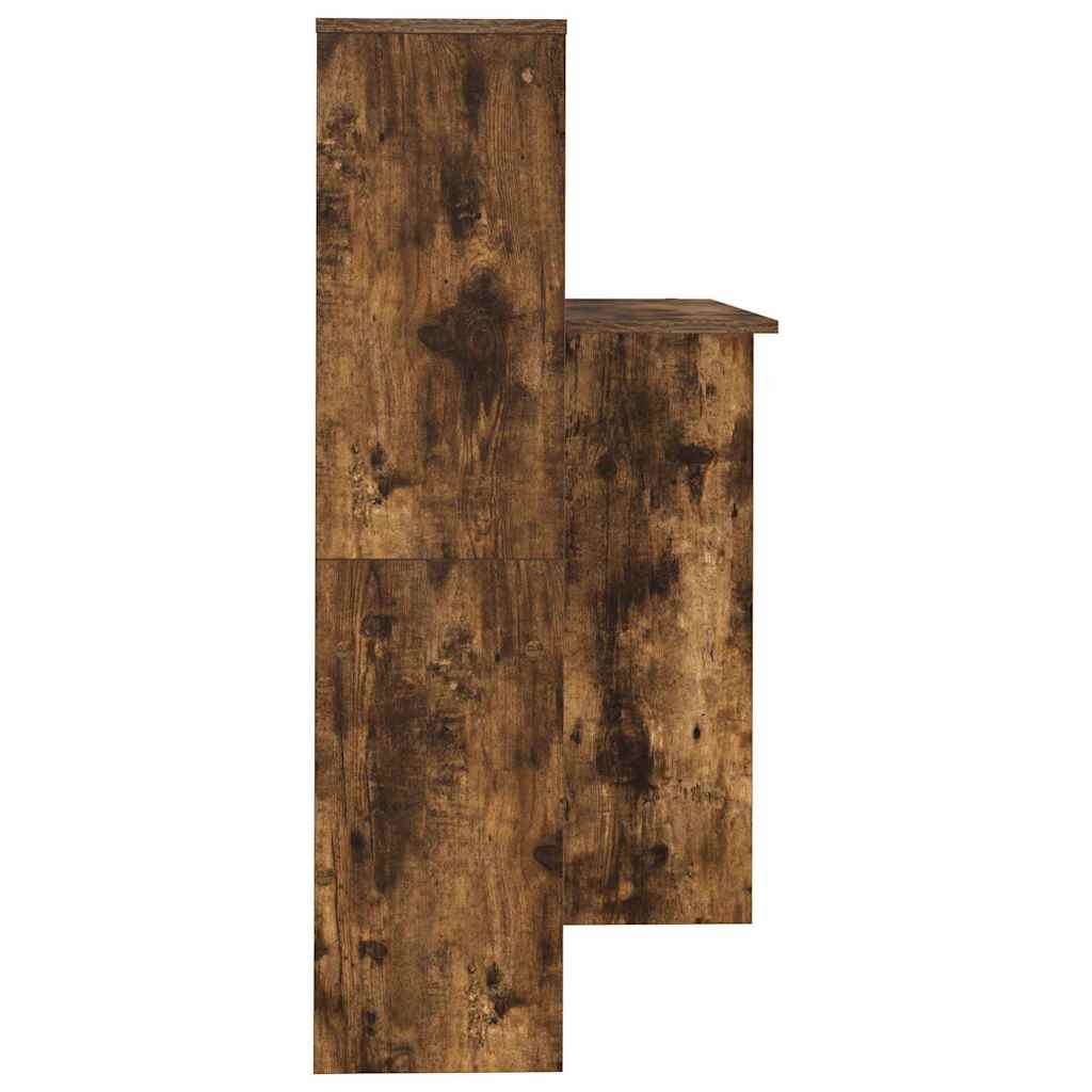 Bord med hylde Røget eg 131,5 x 50 x 106,5 cm Konstrueret træ