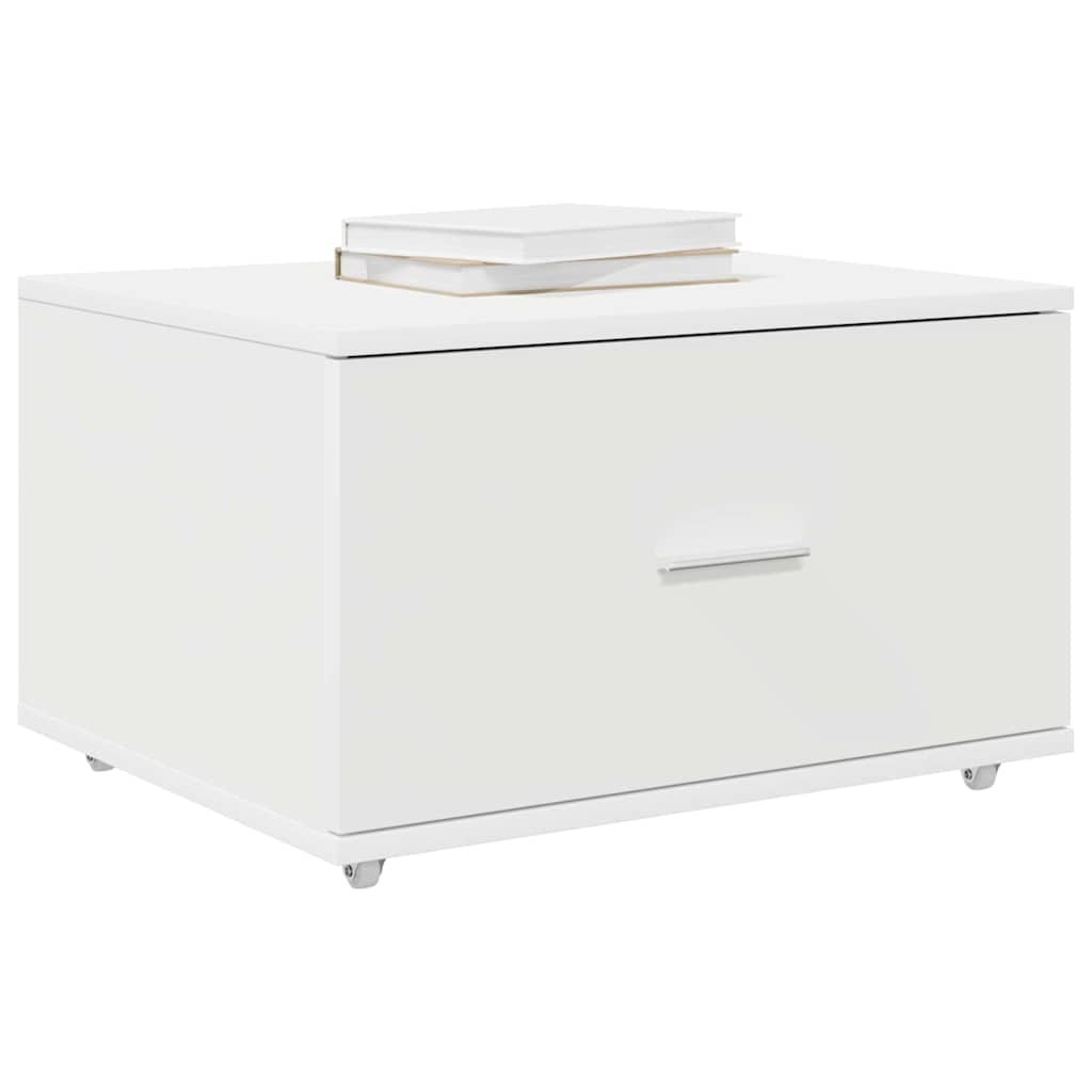 Skuffeskab med hjul Hvid 55 x 45 x 31 cm