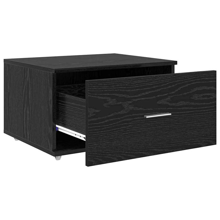 Skuffeskab med hjul Sort eg 55 x 45 x 31 cm