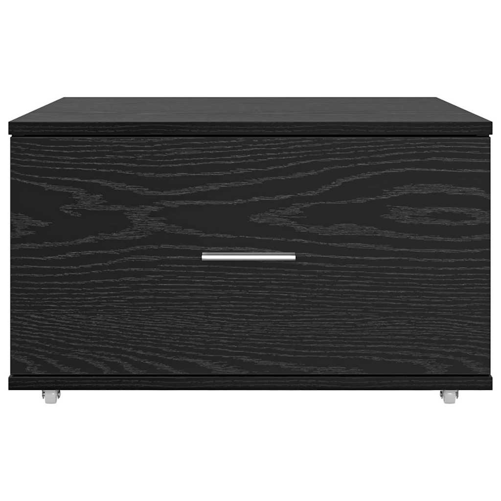 Skuffeskab med hjul Sort eg 55 x 45 x 31 cm