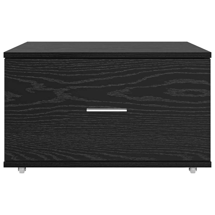 Skuffeskab med hjul Sort eg 55 x 45 x 31 cm