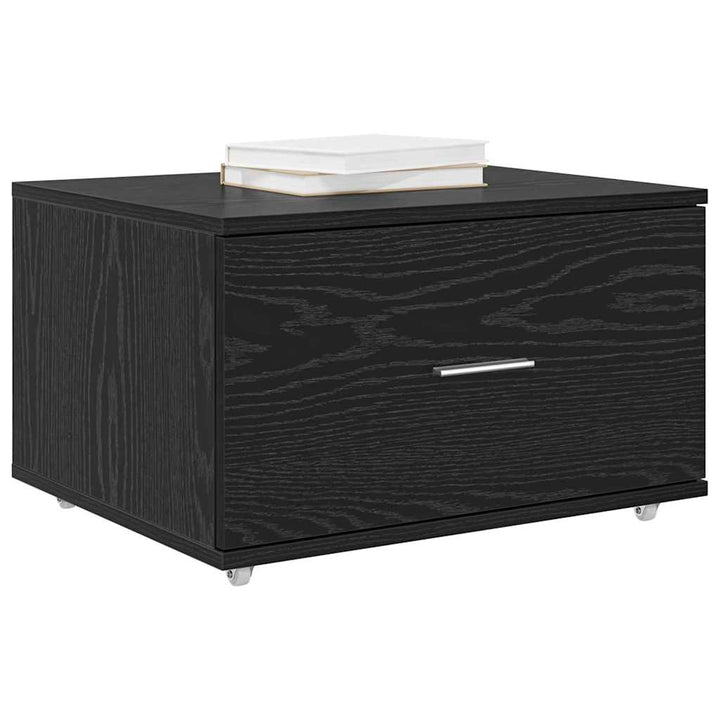 Skuffeskab med hjul Sort eg 55 x 45 x 31 cm