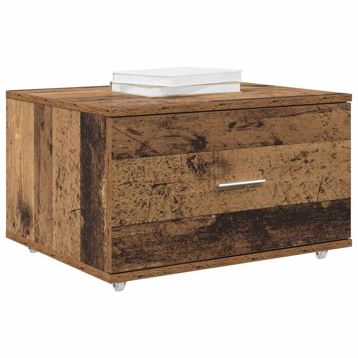 Skuffeskab med hjul Gammelt træ 55 x 45 x 31 cm