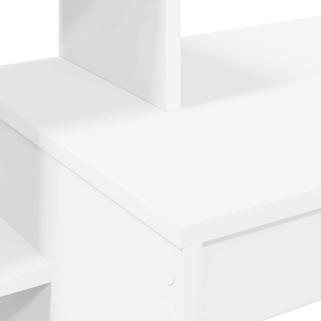 Bord med hylde Hvid 100 x 40 x 90 cm Konstrueret træ