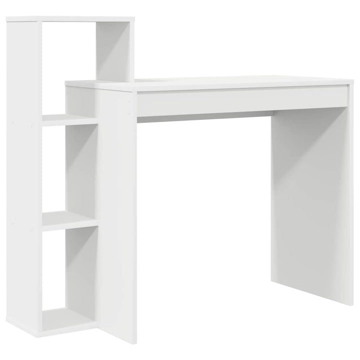 Bord med hylde Hvid 100 x 40 x 90 cm Konstrueret træ