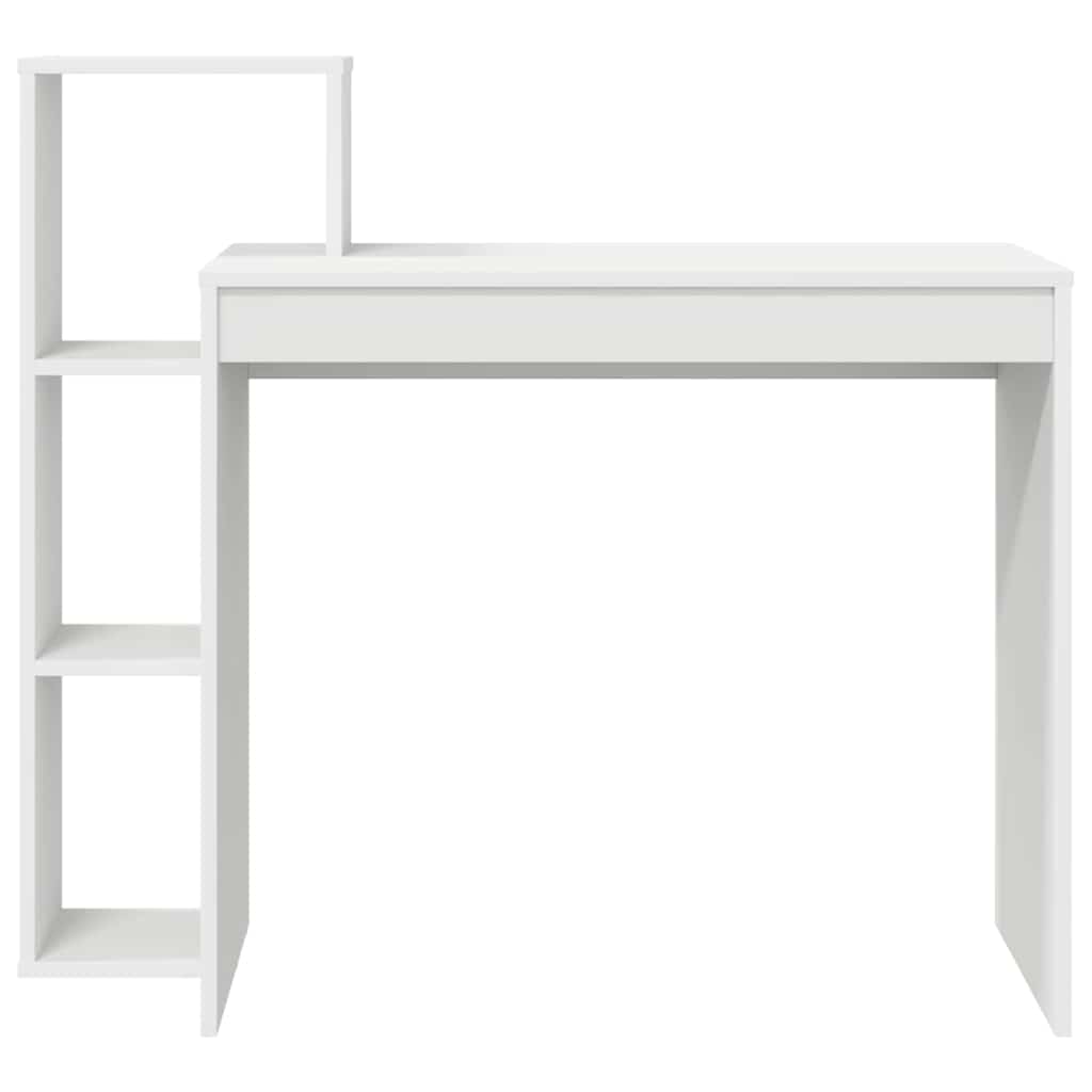 Bord med hylde Hvid 100 x 40 x 90 cm Konstrueret træ
